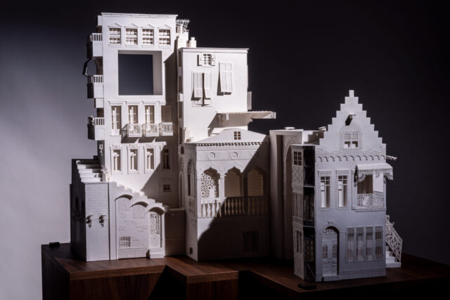a white model of a building