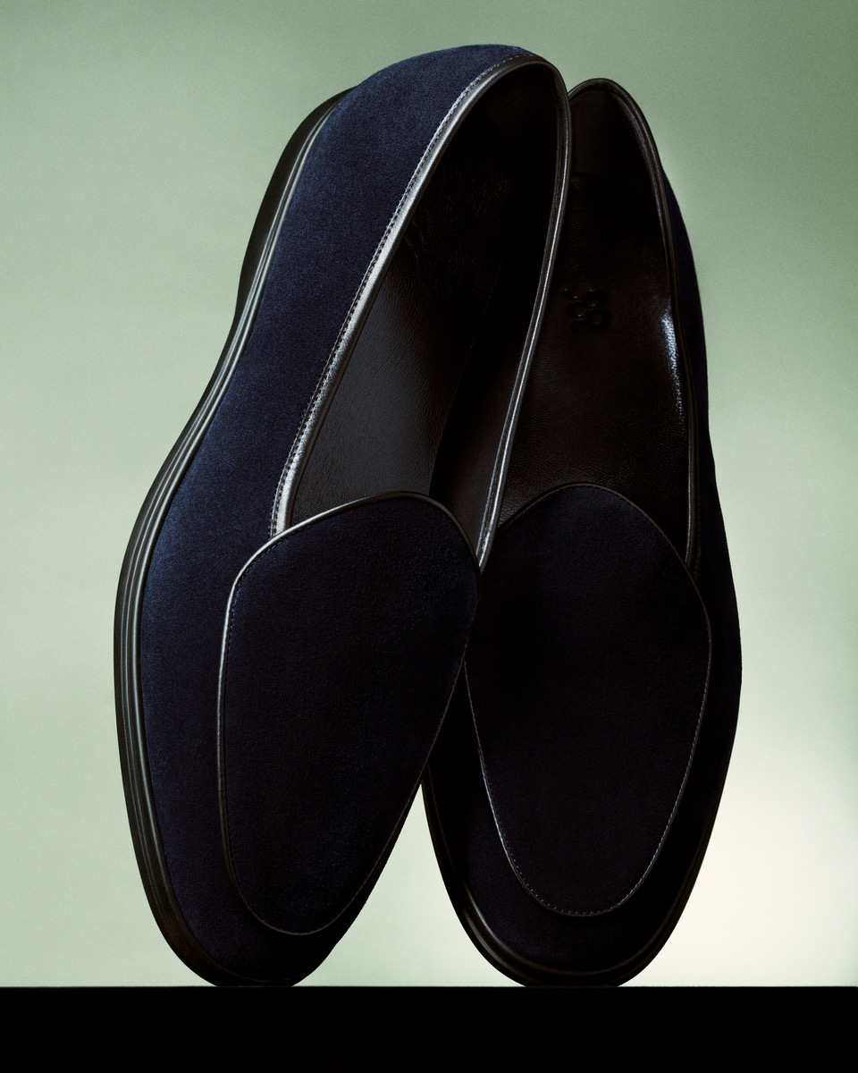 a pair of blue shoes