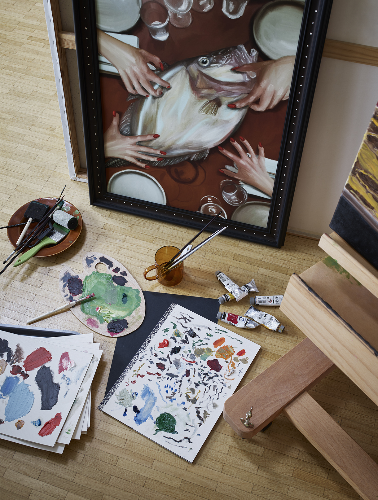 a painting on the floor