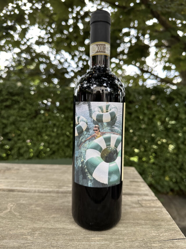 a bottle of wine on a table