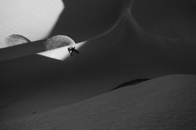 a person on a snowboard