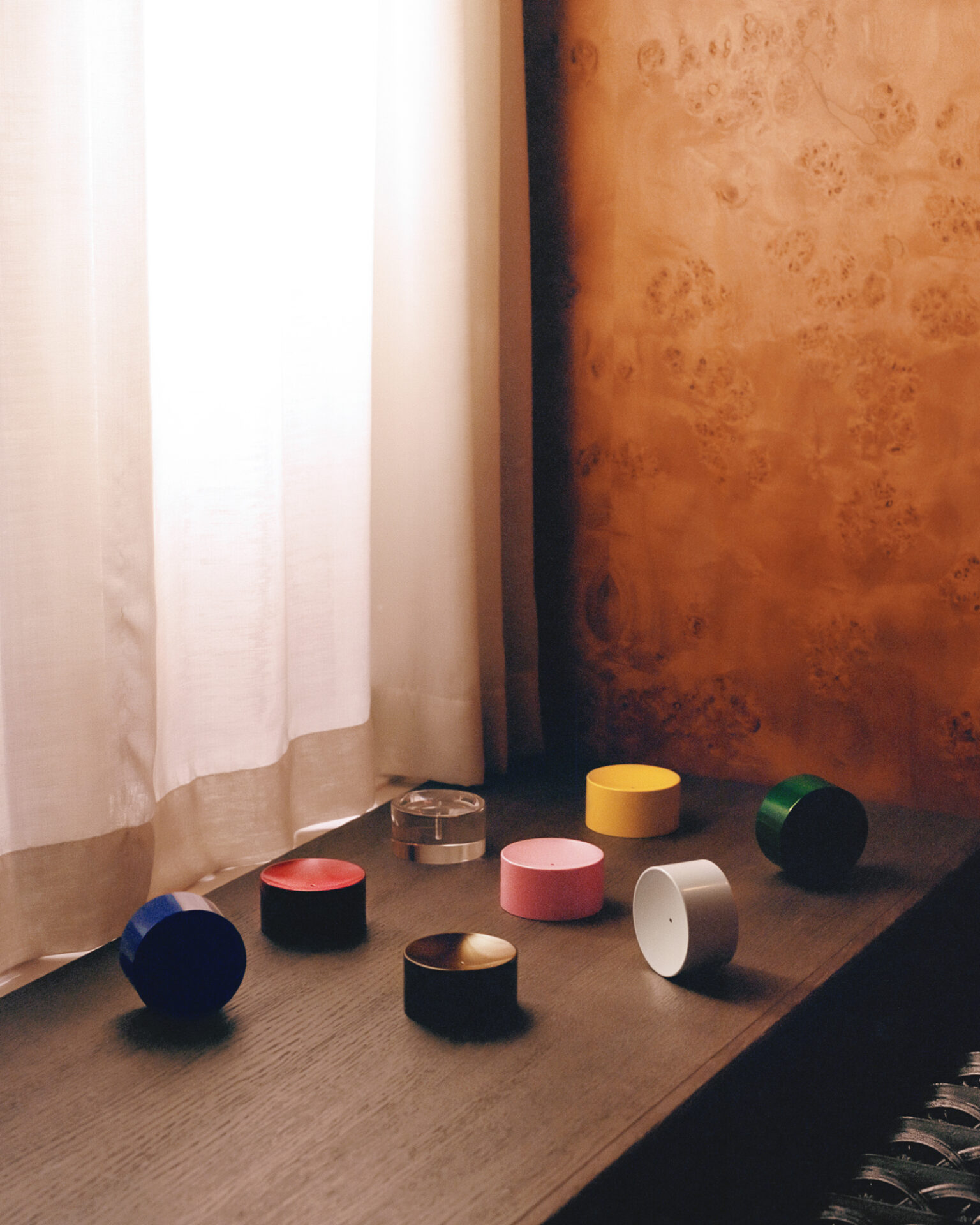 a group of colorful objects on a table