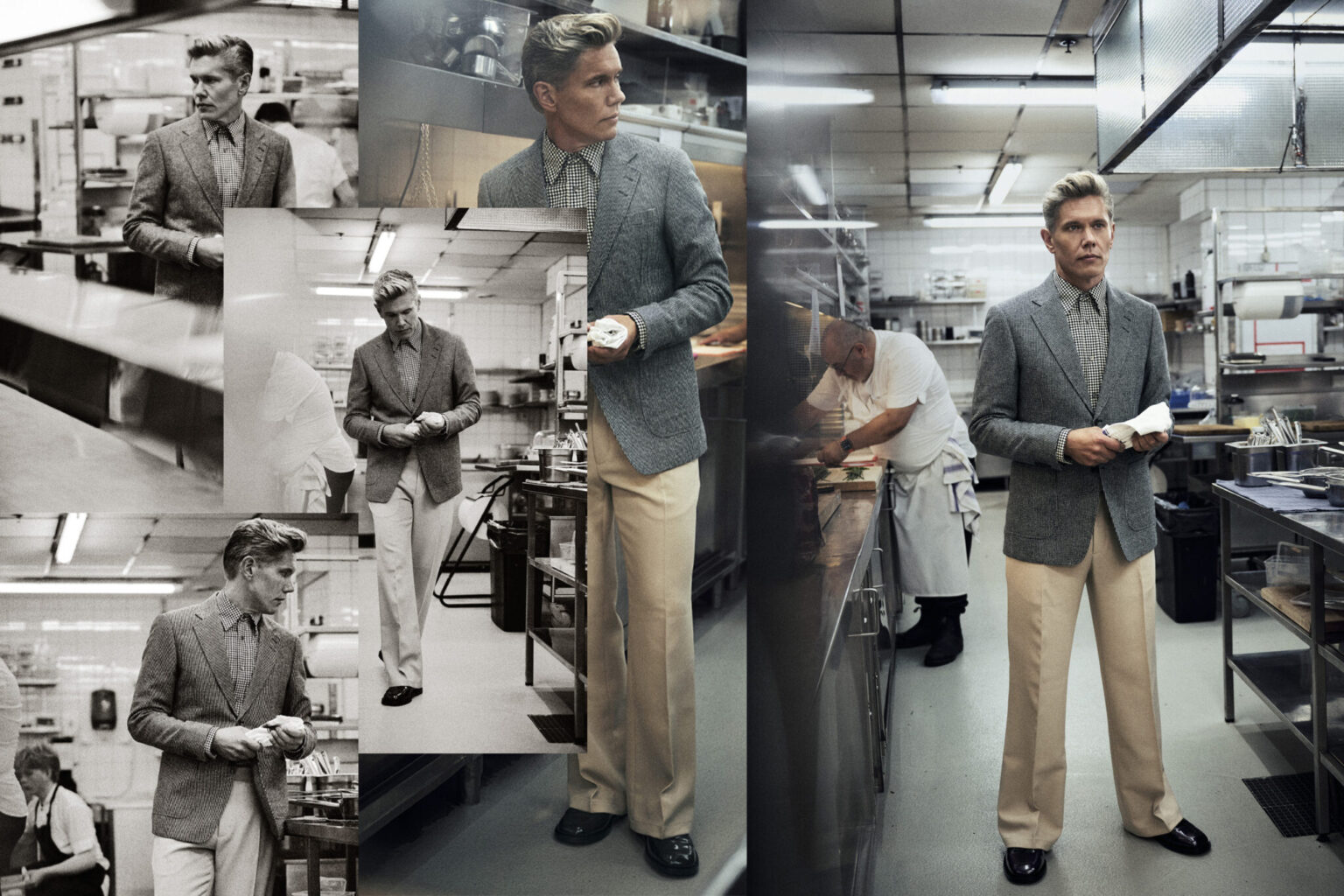 a man in a grey jacket