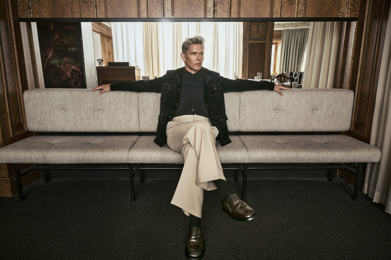 a man sitting on a couch