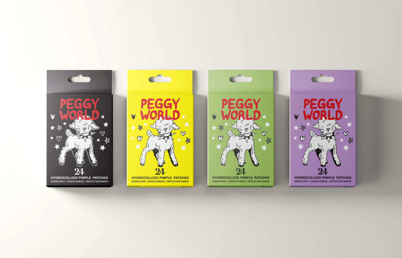 a group of packages of different colors