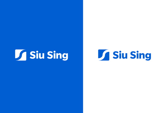 a blue and white logo
