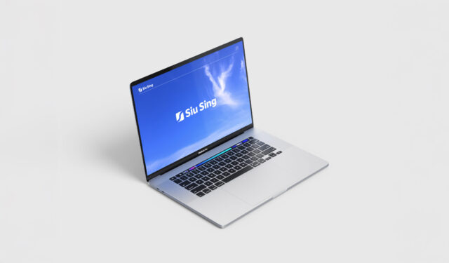 a laptop with a blue screen