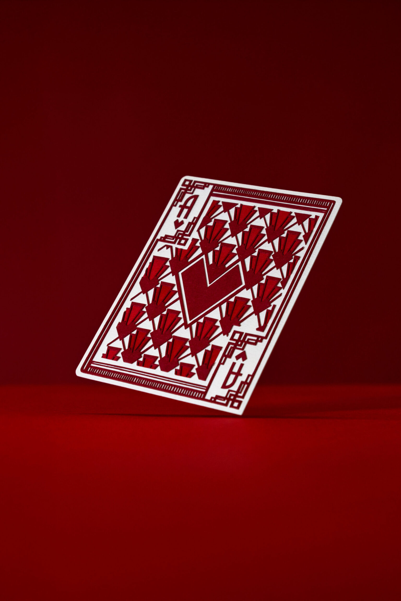 a card with a red design