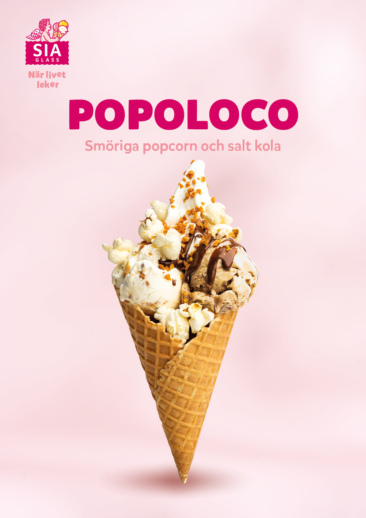 a ice cream cone with chocolate syrup and sprinkles