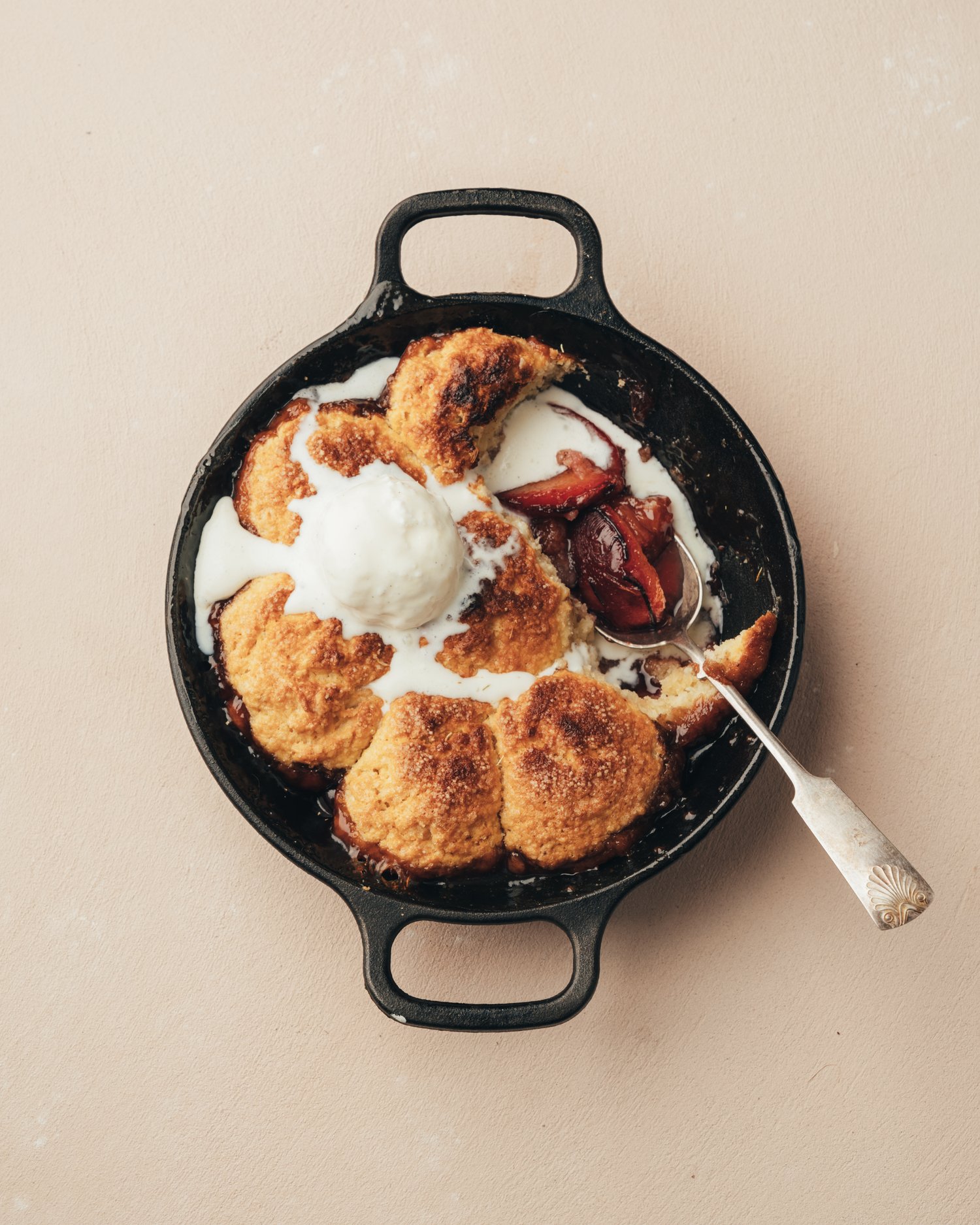 a skillet with food in it