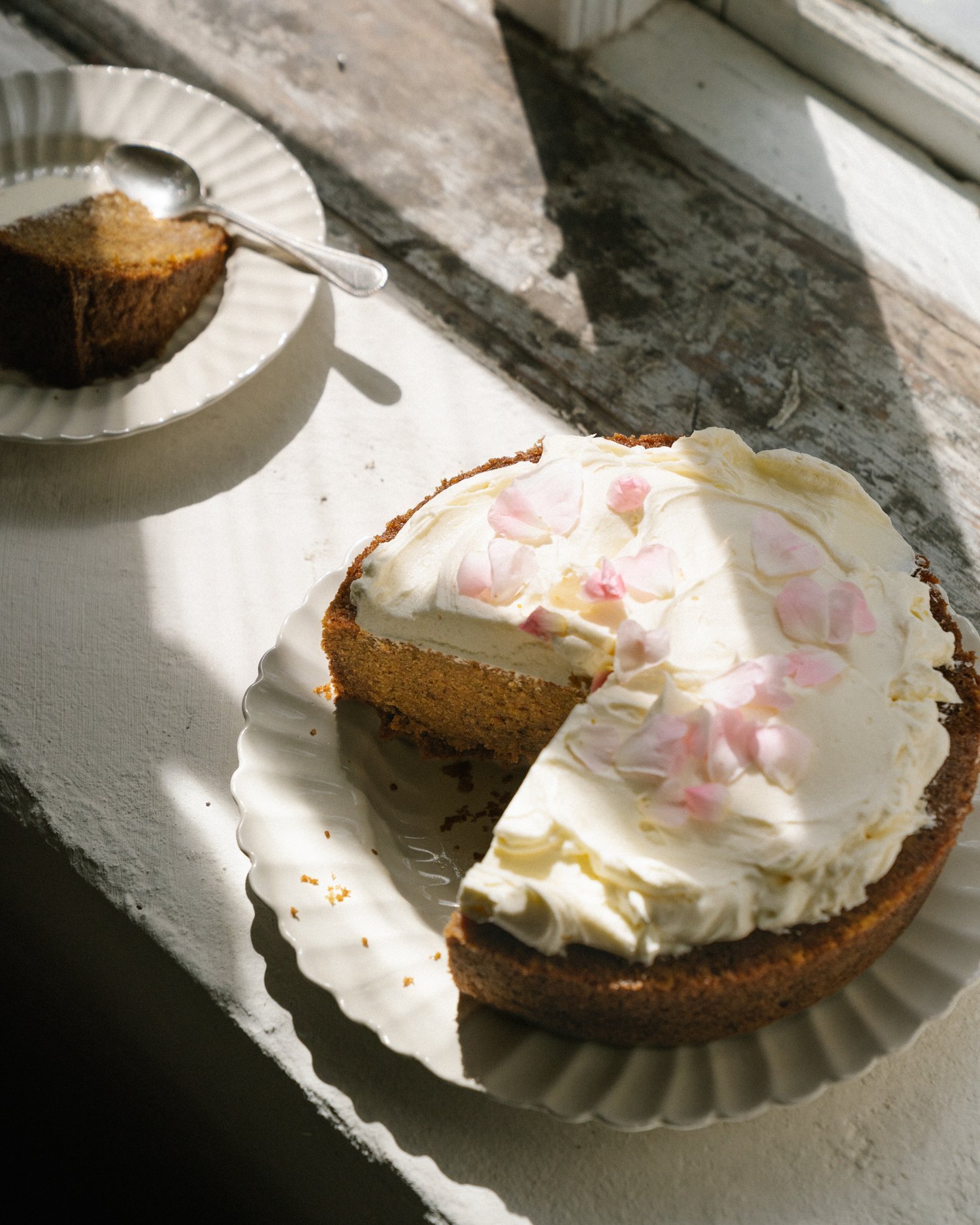 a cake with a slice cut out