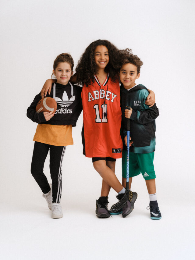 a group of kids posing for a picture